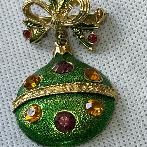 Lot of two Vintage Rhinestone Christmas Brooches - Picture 3 of 7